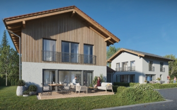 Neubau mit Doppelgarage und Holzfassade – Wartberghöhe Traunstein, 83278 Traunstein, Einfamilienhaus