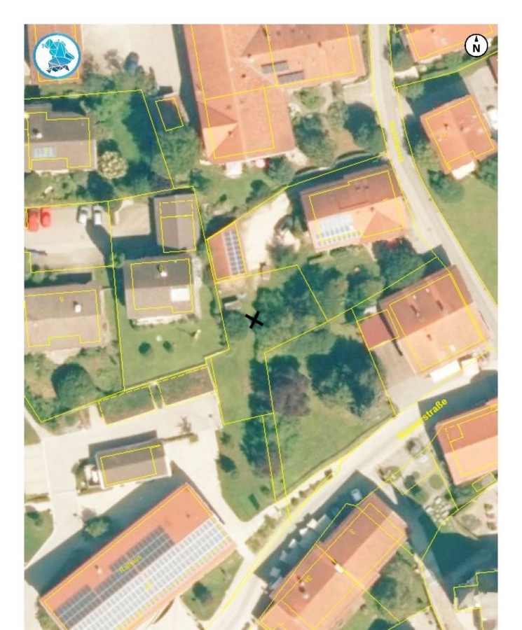 Parzellenkarte mit Luftbild
