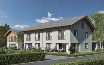Neubau-Doppelhaushälfte mit Studio, Garage und Südgarten – 170 m² Wohnfläche in Siegsdorf, 83313 Siegsdorf, Doppelhaushälfte