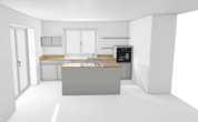 Visualisierung Küche - Neubau: Traumhaft lichtdurchflutete vier Zimmer Erdgeschosswohnung in Übersee Feldwies