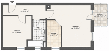Modernisierte 2-Zimmer-Wohnung mit Südbalkon und Tiefgarage in attraktiver Lage von Übersee, 83236 Übersee, Wohnung